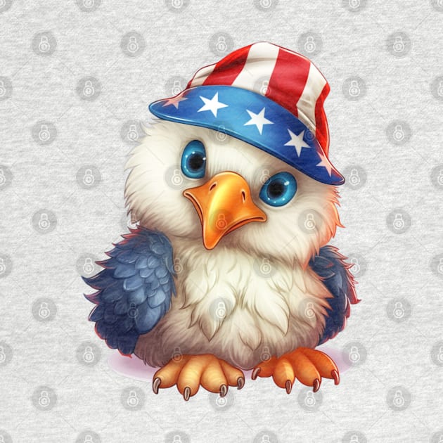 4th of July Baby Bald Eagle #4 by Chromatic Fusion Studio